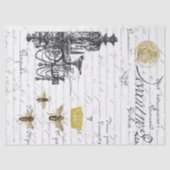 3匹の原稿の蜂のDecoupageのティッシュのコラージュ 薄葉紙 (正面)