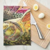 3匹の大型マス用フライ釣り キッチンタオル (四つ折り)