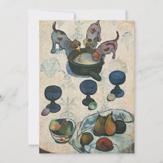 3匹の子犬と一緒に生きる | ポール・ゴーギン (正面)