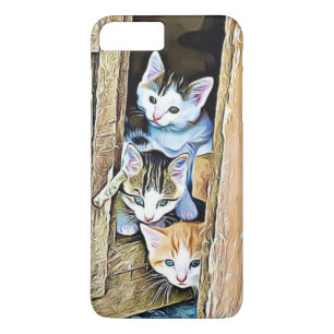 3匹の子猫が覗き込む携帯ケース iPhone 8 PLUS/7 PLUSケース