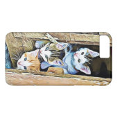 3匹の子猫が覗き込む携帯ケース Case-Mate iPhoneケース (裏面(横))