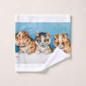 3匹の子猫の猫、ルイス・ウェイン バスタオルセット (ウォッシュタオル)