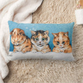 3匹の子猫の猫、ルイス・ウェイン ランバークッション (ブランケット)