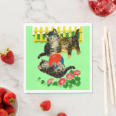 3匹の子猫プリント スタンダードランチョンナプキン (インサイチュ)