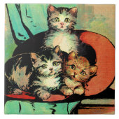 3匹の子猫 タイル (正面)
