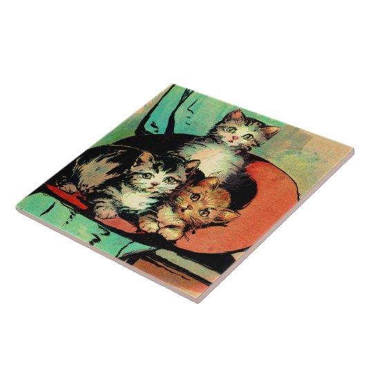 3匹の子猫 タイル (側面)