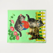 3匹の子猫 プリント タペストリー (正面(横))