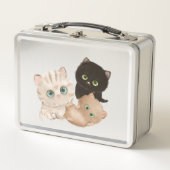 3匹の子猫 メタルランチボックス (正面)