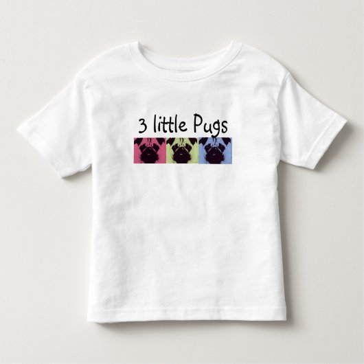 3匹の小さいパグ! 幼児のTシャツ及びベビーのティー トドラーTシャツ (正面)