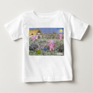 3匹の小さいブタの乳児のワイシャツ ベビーTシャツ