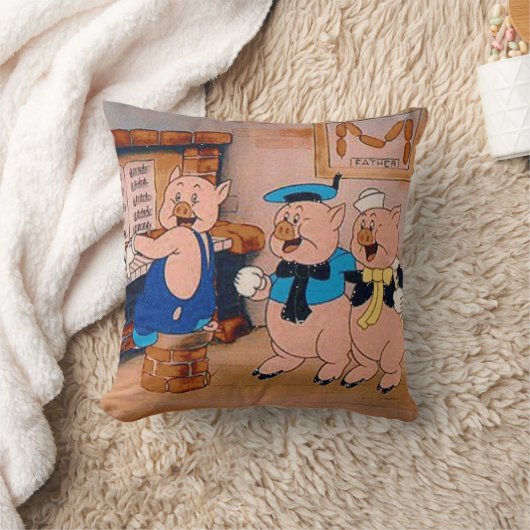 3匹の小さいブタの童謡のアメリカ人のMoJoの丸薬 クッション (ブランケット)