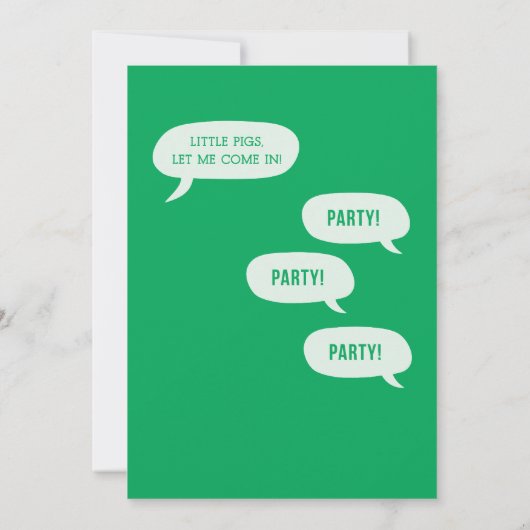 3匹の小さいブタの第3誕生日の招待状 招待状 (裏面)
