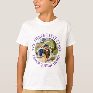 3匹の小さいブタは彼らの家を去ります Tシャツ
