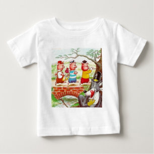 3匹の小さいブタ ベビーTシャツ