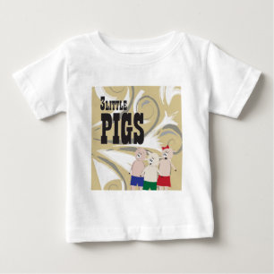 3匹の小さいブタ ベビーTシャツ