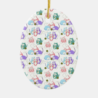 3匹の小さい子ネコの編むこと! セラミックオーナメント