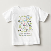 3匹の小さい子ネコのTシャツ