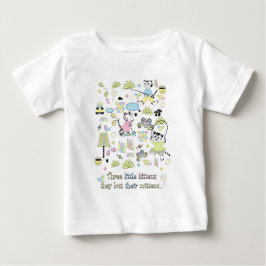 3匹の小さい子ネコのTシャツ ベビーTシャツ
