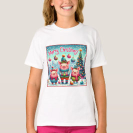 3匹の小さなクリスマスパンダ Tシャツ