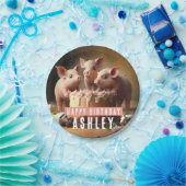 3匹の小さな豚お誕生日ケーキ ペーパープレート (パーティー)