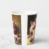 3匹の小さな豚お誕生日ケーキ 紙コップ (左)