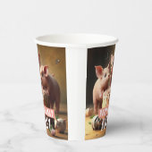 3匹の小さな豚お誕生日ケーキ 紙コップ (右)