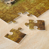 3匹の小さな豚が納屋で雪素朴を眺めている ジグソーパズル (側面)