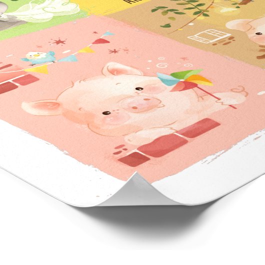 3匹の小さな豚と大きな悪狼のポスター ポスター (角)