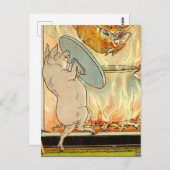 3匹の小さな豚：オオカミのはがきに落ちた ポストカード (正面/裏面)