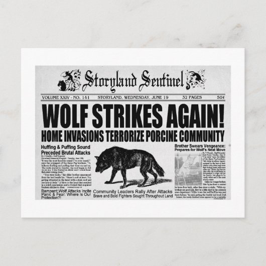 3匹の小さな豚 ポストカード (正面)