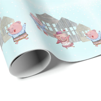 3匹の小さな豚 ラッピングペーパー