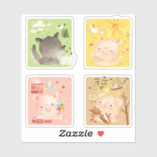 3匹の小豚と大きな悪い狼 シール