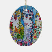 3匹の幸せな猫 セラミックオーナメント (右)