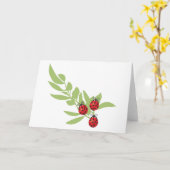 3匹の幸運なてんとう虫 カード (黄色い花)