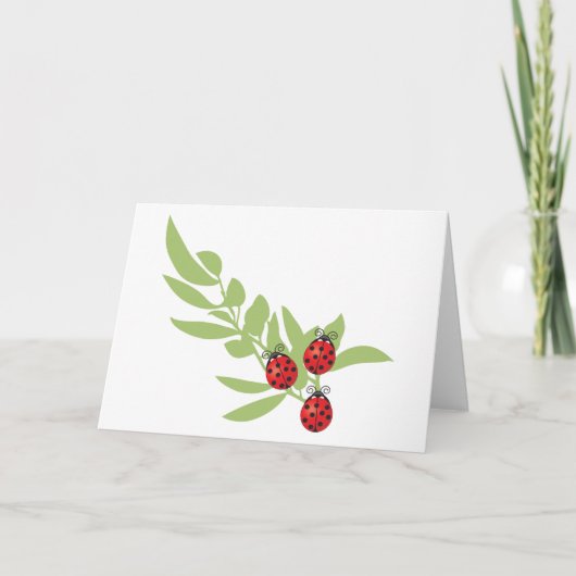 3匹の幸運なてんとう虫 カード (正面)