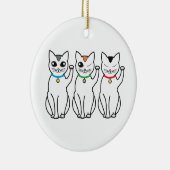 3匹の幸運な猫のオーナメント セラミックオーナメント (右)