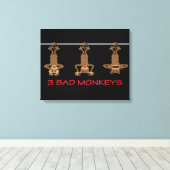 3匹の悪いサル キャンバスプリント (インサイチュ (ウッドフロア))