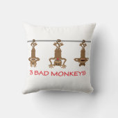 3匹の悪い猿 クッション (裏面)