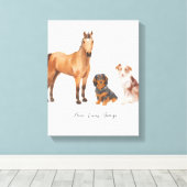 3匹の愛猫 キャンバスプリント (インサイチュ (ウッドフロア))