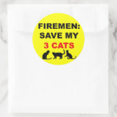 3匹の救猫に火が付いた場合 ラウンドシール (バッグ)