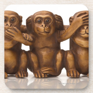 3匹の木猿の切り分けること コースター