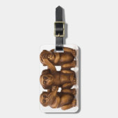 3匹の木猿の切り分けること ラゲッジタグ (正面縦)