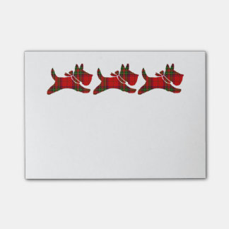 3匹の格子縞のスコッチテリアは個人化なります ポストイット