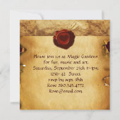 3匹の犬とバラのサードバースデーパーチメント 招待状 (裏面)