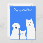 3匹の犬シルエット 年賀状(縦) シーズンポストカード (正面/裏面)