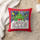 3匹の犬夜枕 クッション (ブランケット)