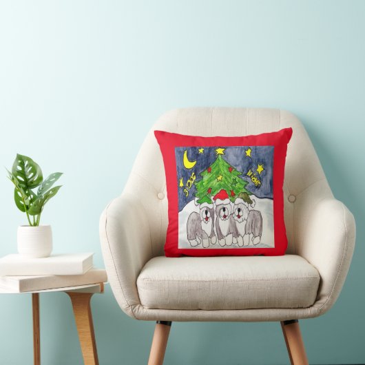 3匹の犬夜枕 クッション (椅子)