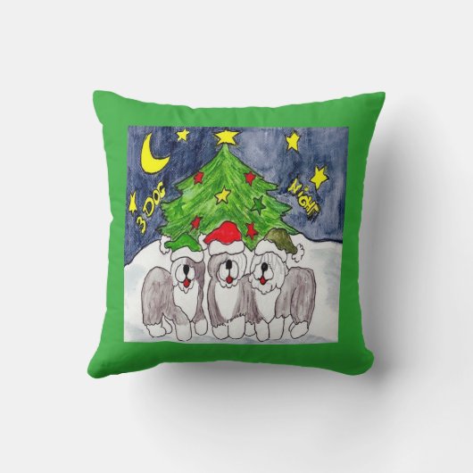 3匹の犬夜枕 クッション (裏面)