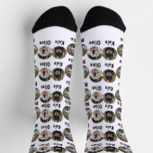 3匹の犬3名パーソナライズされた白の犬の写真 ソックス (上部)