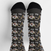 3匹の犬3名パーソナライズされた黒い犬の写真 ソックス (上部)